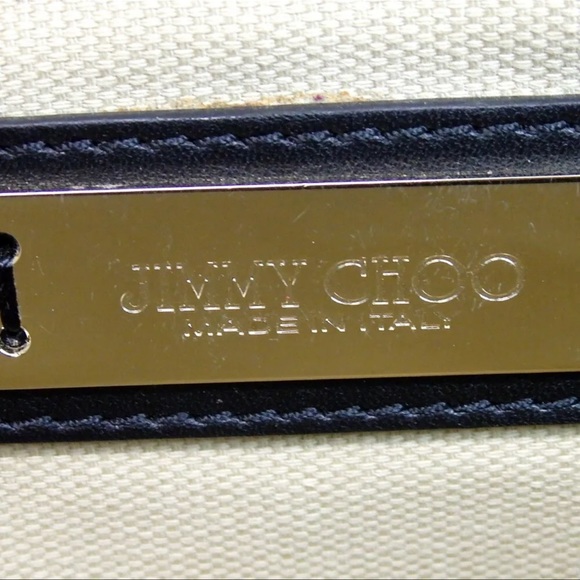 JIMMY CHOO EUC Authentic Leather Clutch Bag Slide Bar Closure - Picture 8 of 8